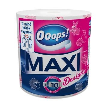 Ooops! Maxi Design háztartási papírtörlő 1 tekercses 2 rétegű 500 lap