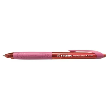 Stabilo golyóstoll 0.35 mm nyomógombos piros Performer+