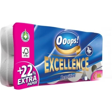 Ooops! wc papír 8 tekercs 3rétegű excellence sensitive