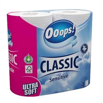 Ooops! wc papír 4 tekercs 3rétegű classic sensitive