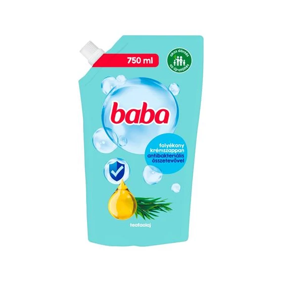 Baba folyékony szappan utántöltő 750ml teafaolajjal