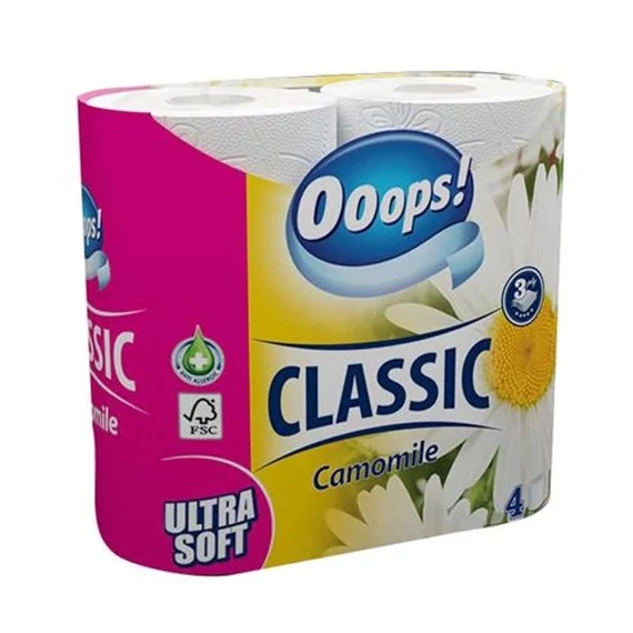 Ooops! wc papír 4 tekercs 3rétegű classic kamilla